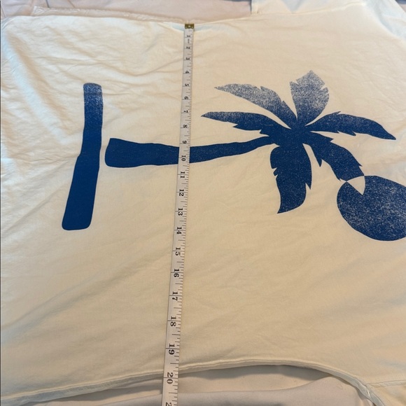 FREE PEOPLE X Midnight Rider Palm Tree Long Sleeve Cotton Tee S Blue Palm Tree - Picture 10 of 13